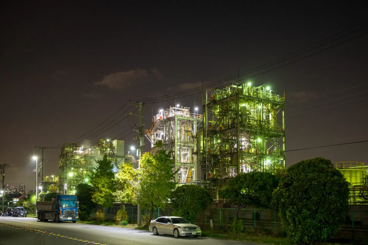 煙突からの蒸気