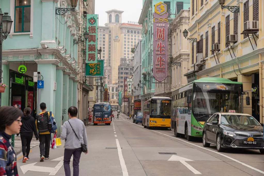 ポルトガル風のマカオの建物
