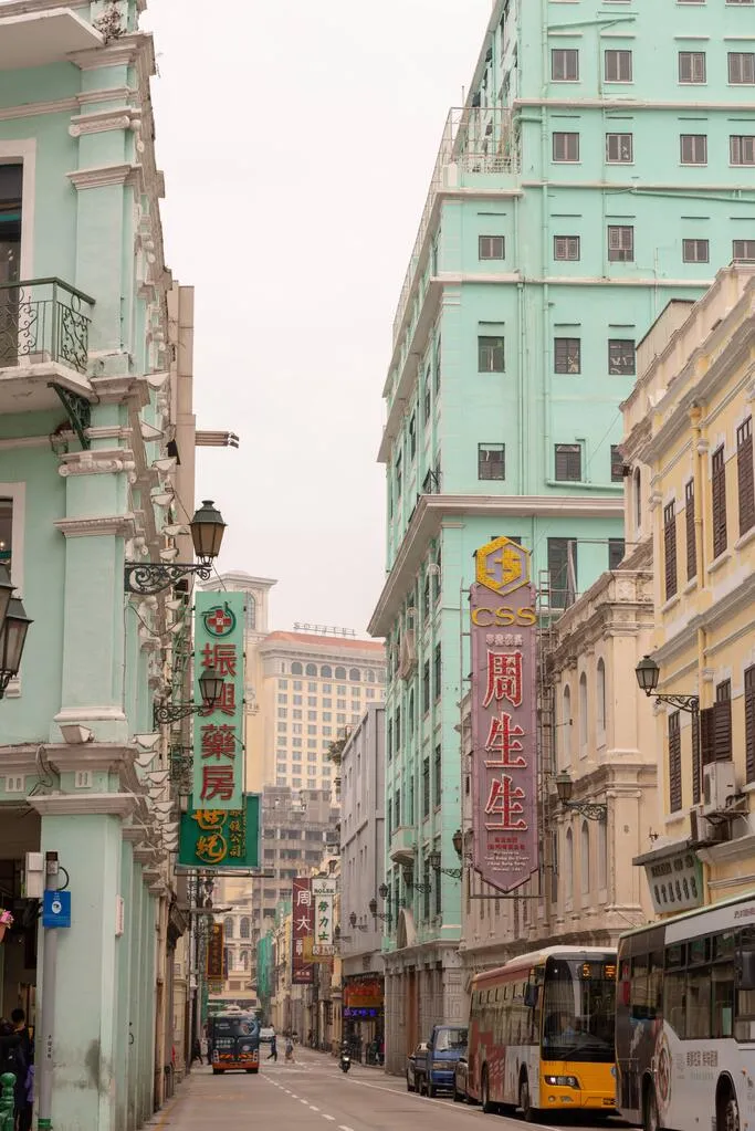 マカオの古い町並み