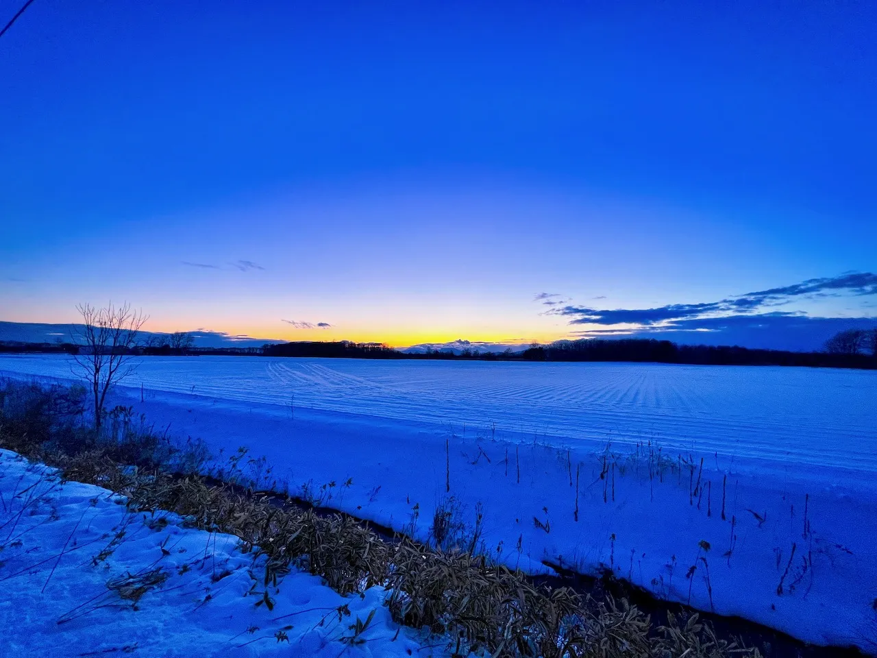 北海道の美しい夕焼け