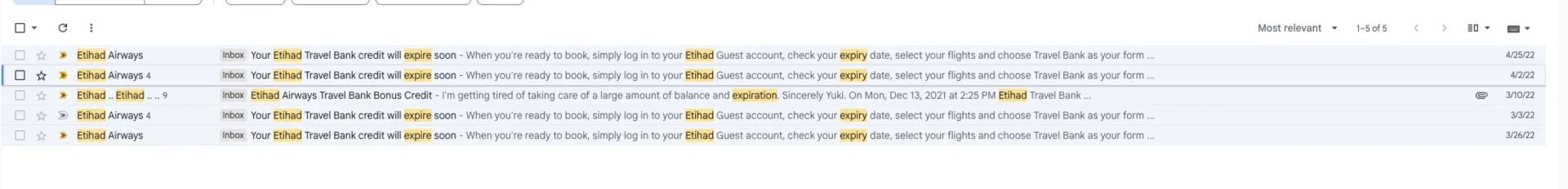 ポイント失効アラートのメール